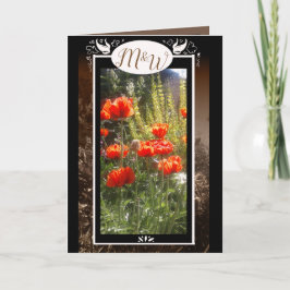 Cartão De Agradecimento Red Poppy Feils Monograma Flor Obrigado