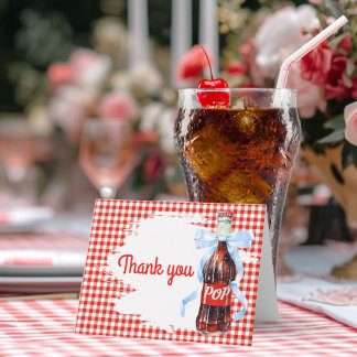 Cartão De Agradecimento Red Ready to Pop Baby Shower Thank you