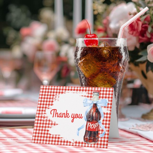 Cartão De Agradecimento Red Ready to Pop Baby Shower Thank you (She's ready to pop baby shower thank you card )