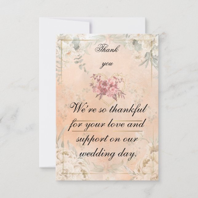Cartão De Agradecimento Red Roses flat Thank You Card  (Frente)