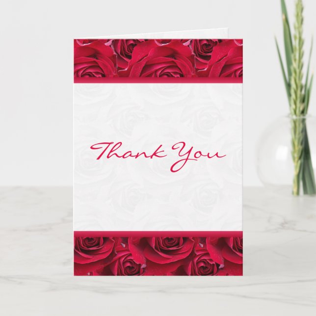 Cartão De Agradecimento Red Roses Galore Thank You Card (Frente)