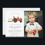 Cartão De Agradecimento Red Rust Fazenda Trator Kids Foto Aniversário Conv<br><div class="desc">Uma coleção de BIRTHDAY TEME TIME DE FAZENDA GRED RUST GRED BIRTHDAY... é uma ilustração simples e elegante de carregando de trator de fazenda no aniversário, perfeita para sua festa de aniversário. É muito fácil personalizar, com seus detalhes pessoais. Se você precisar de outro produto ou personalização correspondente, por gentileza,...</div>