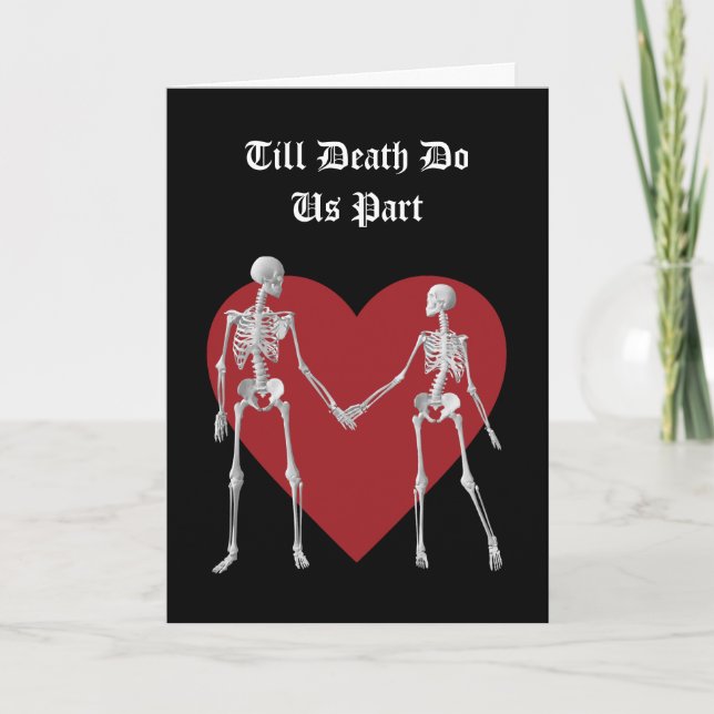 Cartão De Agradecimento Red Till Death Do Us Part Valentine's Day Card (Frente)