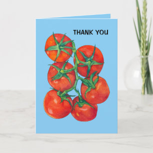 Cartão De Agradecimento Red Tomatoes blue Thank You Card