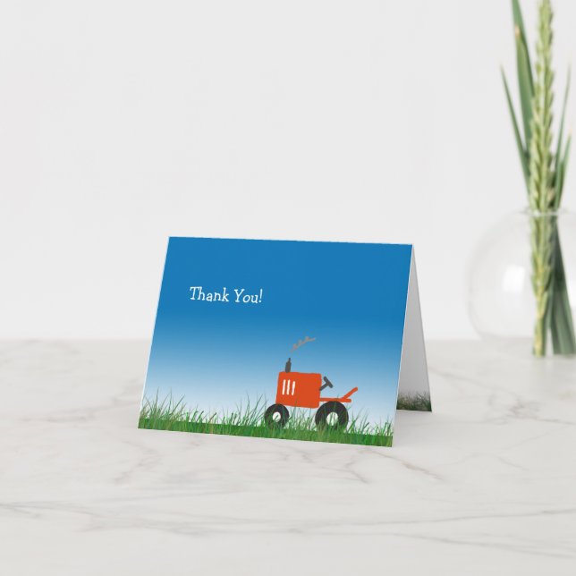 Cartão De Agradecimento Red Tractor Thank You Note Card (Frente)