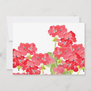 Cartão De Agradecimento Red Watercolor Geraniums
