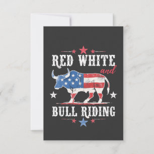 Cartão De Agradecimento Red White e Bull Andando Cowboys Americanos