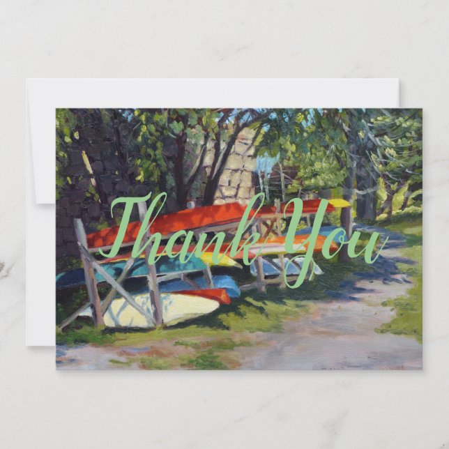 Cartão De Agradecimento Red Yellow Blue Kayaks Rockport Maine (Frente)