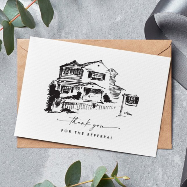 Cartão De Agradecimento Referendo Imobiliário Moderno Obrigado (Criador carregado)