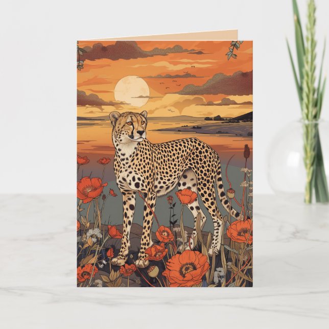 CARTÃO DE AGRADECIMENTO REGAL CHEETAH BLANK ALL-OCCASION CARD (Frente)