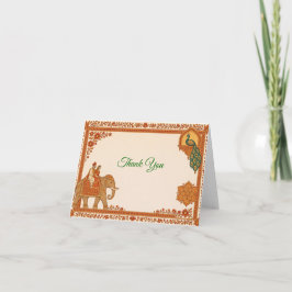 Cartão De Agradecimento Regal Indian Wedding Thank You Card | Saffron&Gold