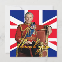 Rei Charles III com bandeira britânica