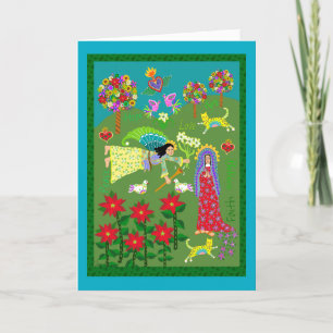 Cartão De Agradecimento Religião Católica Folk Art Anunciada