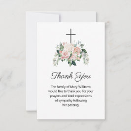 Cartão De Agradecimento Religioso Christian Floral Funeral Obrigado