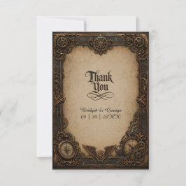 Cartão De Agradecimento Relógio de engrenagem Steampunk gótico Casamento