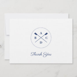 Cartão De Agradecimento Remos de remo iniciais