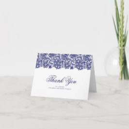 Cartão De Agradecimento Renda Naval Elegante Obrigado Casamento