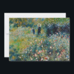Cartão De Agradecimento Renoir - Mulher com Parasol num Jardim<br><div class="desc">Mulher com Parasol em Jardim (Femme avec parasol dans un jardin) - Pierre-Auguste Renoir,  Oil on Canvas,  1875</div>