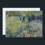Cartão De Agradecimento Renoir - Mulher com Parasol num Jardim<br><div class="desc">Mulher com Parasol em Jardim (Femme avec parasol dans un jardin) - Pierre-Auguste Renoir,  Oil on Canvas,  1875</div>