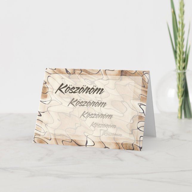 Cartão De Agradecimento Repeated Thanks in Hungarian (Frente)