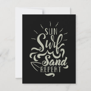 Cartão De Agradecimento Repetição da Areia do Surf Sun