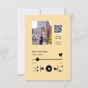 Cartão De Agradecimento Reprodutor de música personalizado casal amor códi