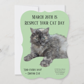 Cartão De Agradecimento Respect Your Cat Day by RoseWrites 