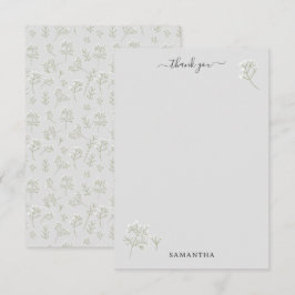 Cartão De Agradecimento Respiração de Bebê Flor de Água Branca Gypsophila