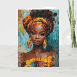 Cartão De Agradecimento Retrato Expressivo Inspirado Africano