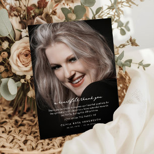 Cartão De Agradecimento Retrato Personalizado Foto & Mensagem de Condolênc