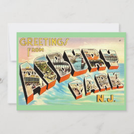 Cartão De Agradecimento Retro Asbury Park NJ 5x7 Big Postcard