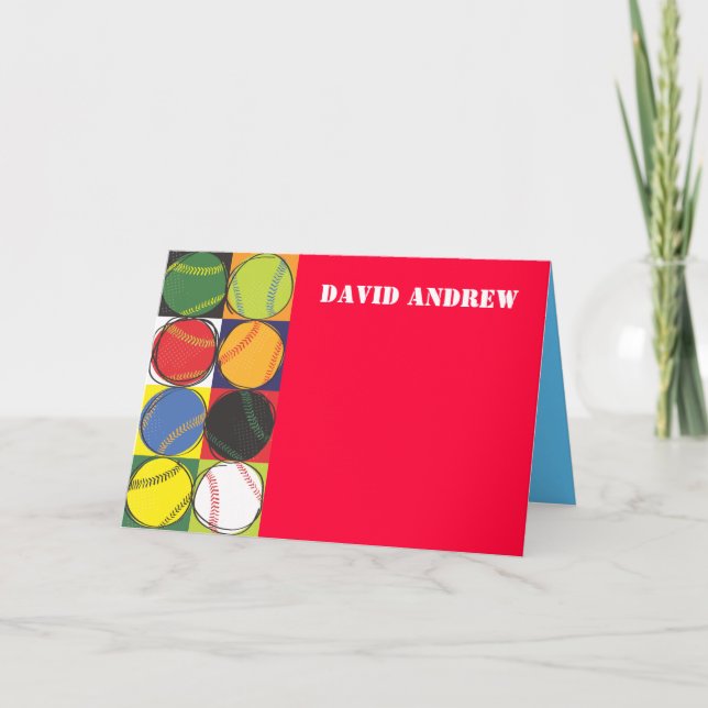 Cartão De Agradecimento Retro Baseball Themed Thank You Card (Frente)