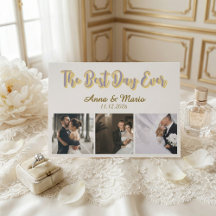 Retro Best Day Ever Photo Collage Wedding
