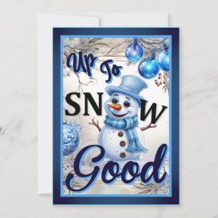 Cartão De Agradecimento Retro Cutie Azul Natal