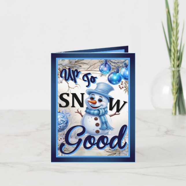 Cartão De Agradecimento Retro Cutie Azul Natal (Frente)