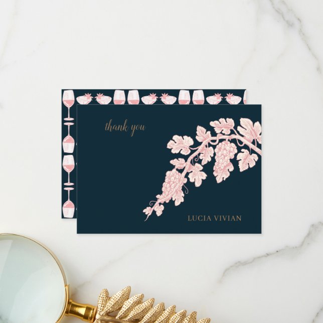 Cartão De Agradecimento Retro de Champanhe de Fábrica de Frutas (Frente/Verso In Situ)