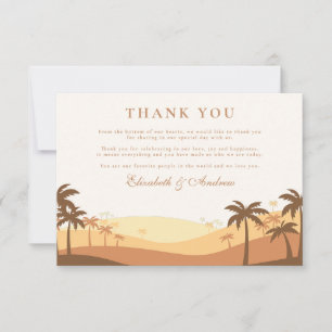 Cartão De Agradecimento Retro Desert Sunset Wedding