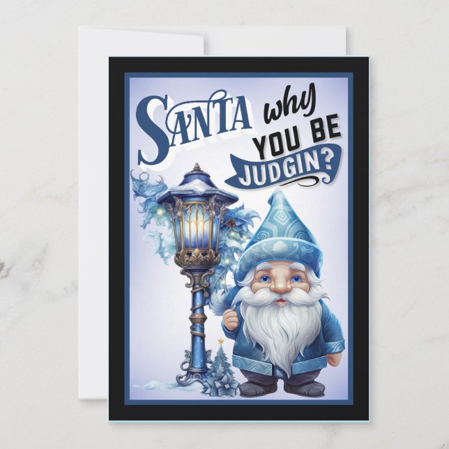 Cartão De Agradecimento Retro Engraçado Natal (Frente)