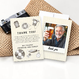 Cartão De Agradecimento Retro Film Reel Vintage Birthday photo Thank You