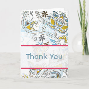 Cartão De Agradecimento Retro Floral Wedding Thank You Cards