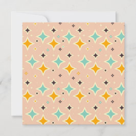 Cartão De Agradecimento Retro geometric pattern with teal, orange, black