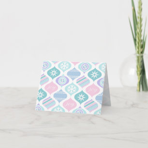 Cartão De Agradecimento Retro Natal Inverno Pastel Feliz Natal