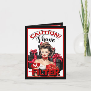 Cartão De Agradecimento Retro Natal Sem Filtro Pin-up