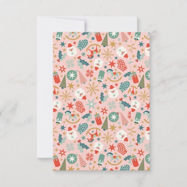 Cartão De Agradecimento Retro Pastel Natal (Frente)