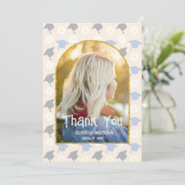 Cartão De Agradecimento Retro Peach Graduation