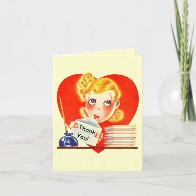 Cartão De Agradecimento Retro Thank You note Cards Add a sentiment inside (Frente)