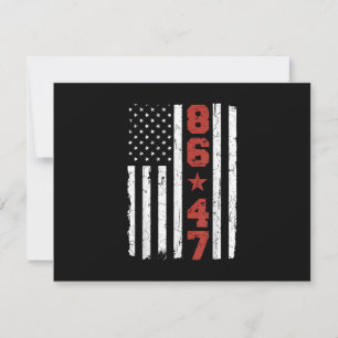 Cartão De Agradecimento Retro Vintage EUA Flag 86 47 Anti Trump