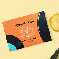 Retro Vinyl Record Foto De Casamento Obrigado
