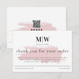 Cartão De Agradecimento Review Order Packaging Insert Pink Monogram Info