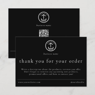 Cartão De Agradecimento Revisão Obrigado Embalagem do Pedido Logotipo da E